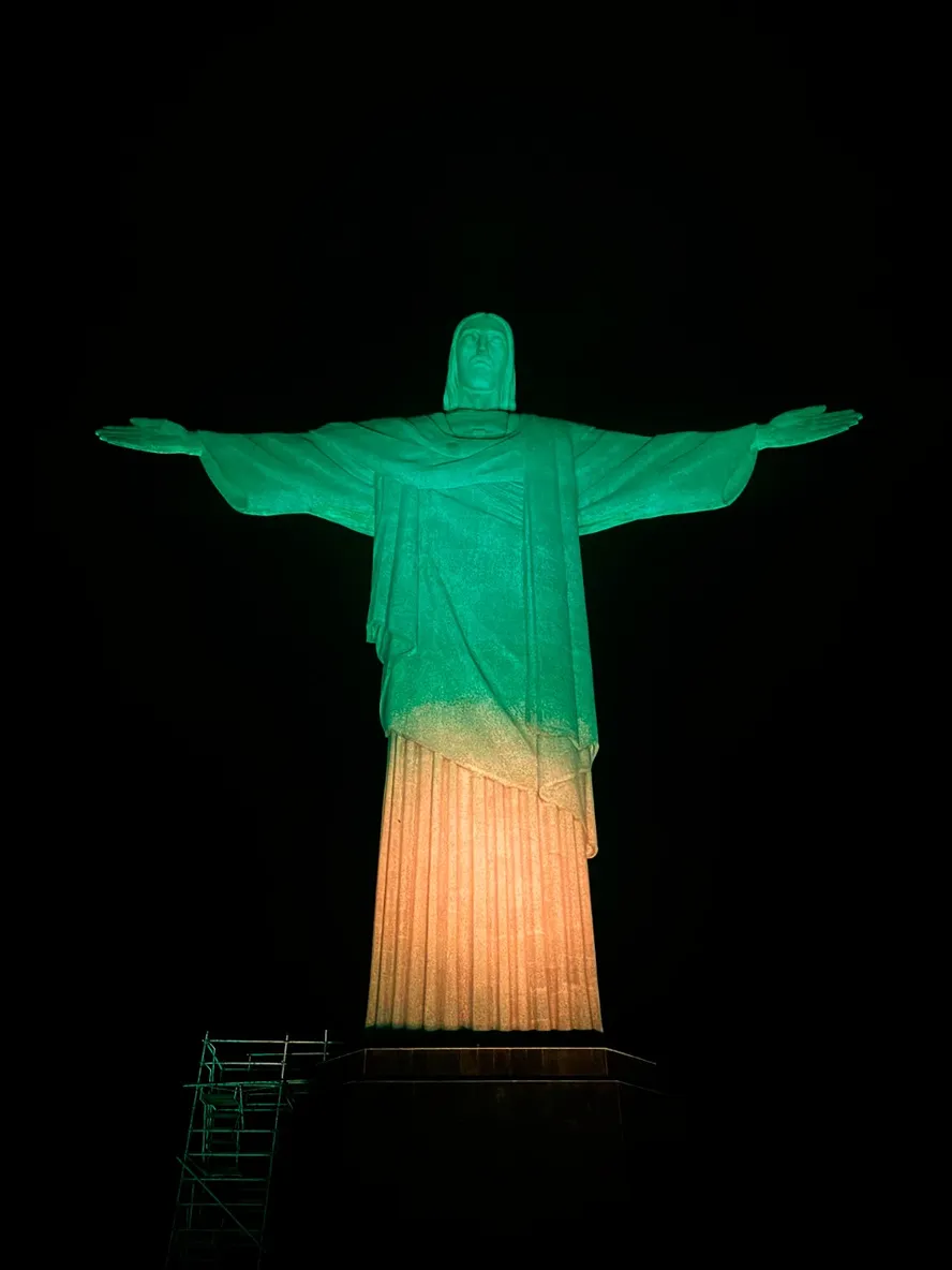 Cristo Redentor ficará iluminado nas cores do Brasil em homenagem ao Pelé — Foto: Divulgação